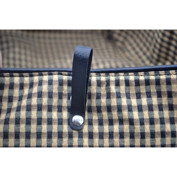 LONGABERGER Desk Pal Fabric Liner - KHAKI CHECK - Fits Modular Storage Basket - Picture 3 of 4